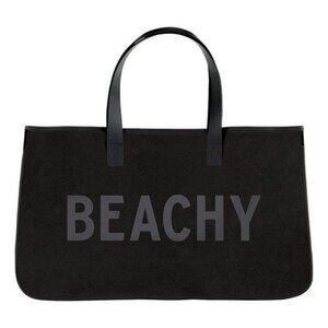 Santa Barbara Design Studio “BEACHY” Black Canvas Tote Bag NWT